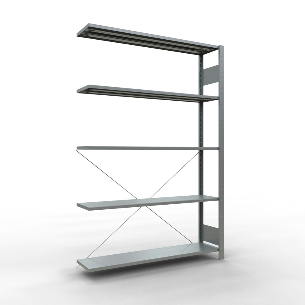 Illustration du produit: Rayonnage à tablettes SCHULTE, système enfichable, travée auxiliaire, CT 150 kg, galvanisé, H x l x P 2 000 x 1 300 x 300 mm