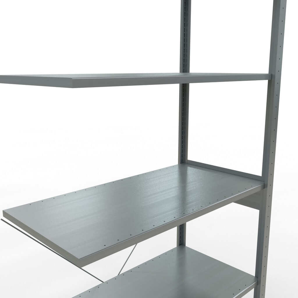 N° de l'image du produit 5 : Rayonnage à tablettes SCHULTE, système enfichable, travée auxiliaire, CT 150 kg, galvanisé, H x l x P 2 500 x 1 000 x 500 mm