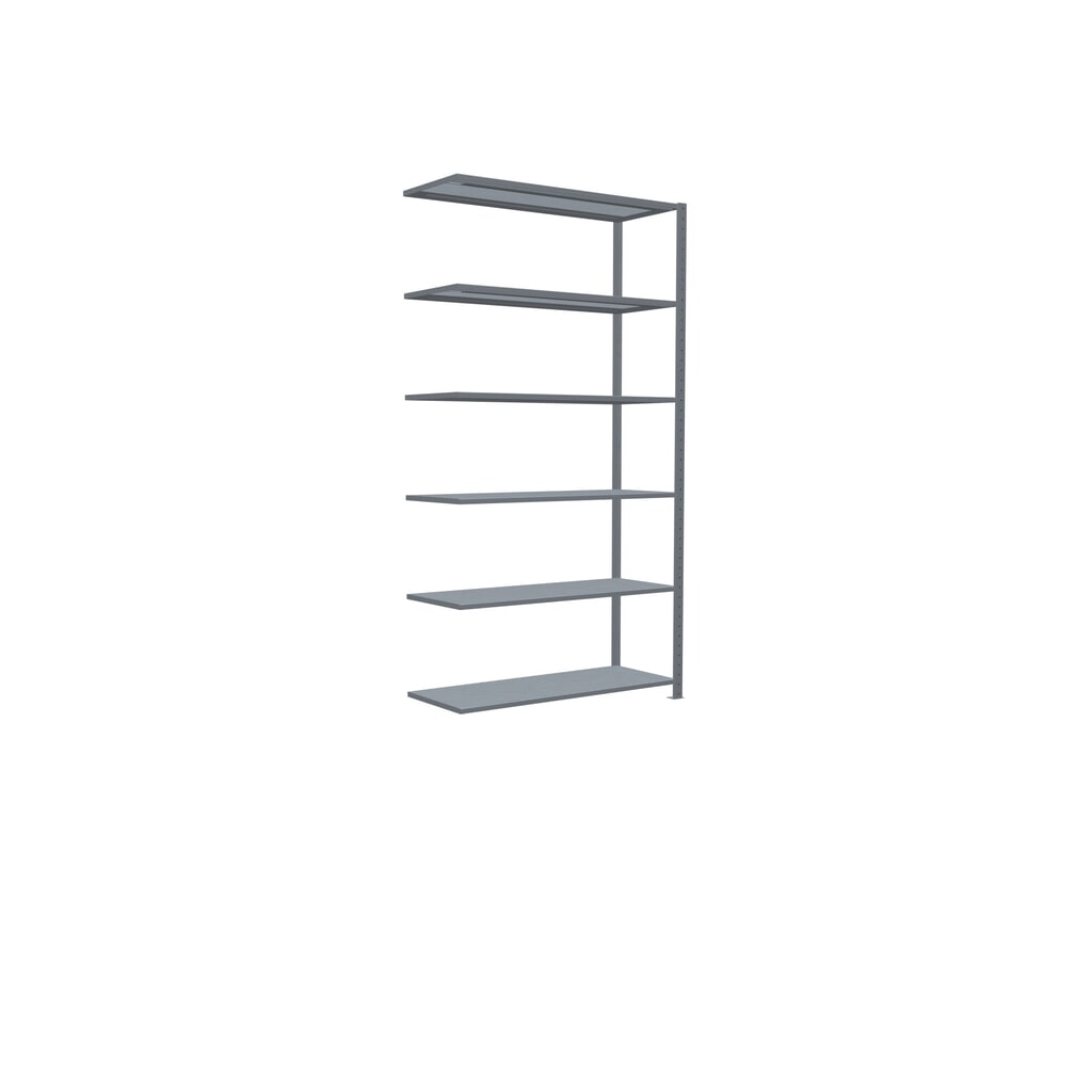 Rayonnage à tablettes SCHULTE, système enfichable, travée auxiliaire, CT 150 kg, galvanisé, H x l x P 2 500 x 1 300 x 500 mm N° de l'image du produit 2 : Rayonnage à tablettes SCHULTE, système enfichable, travée auxiliaire, CT 150 kg, galvanisé, H x l x P 2 500 x 1 300 x 500 mm