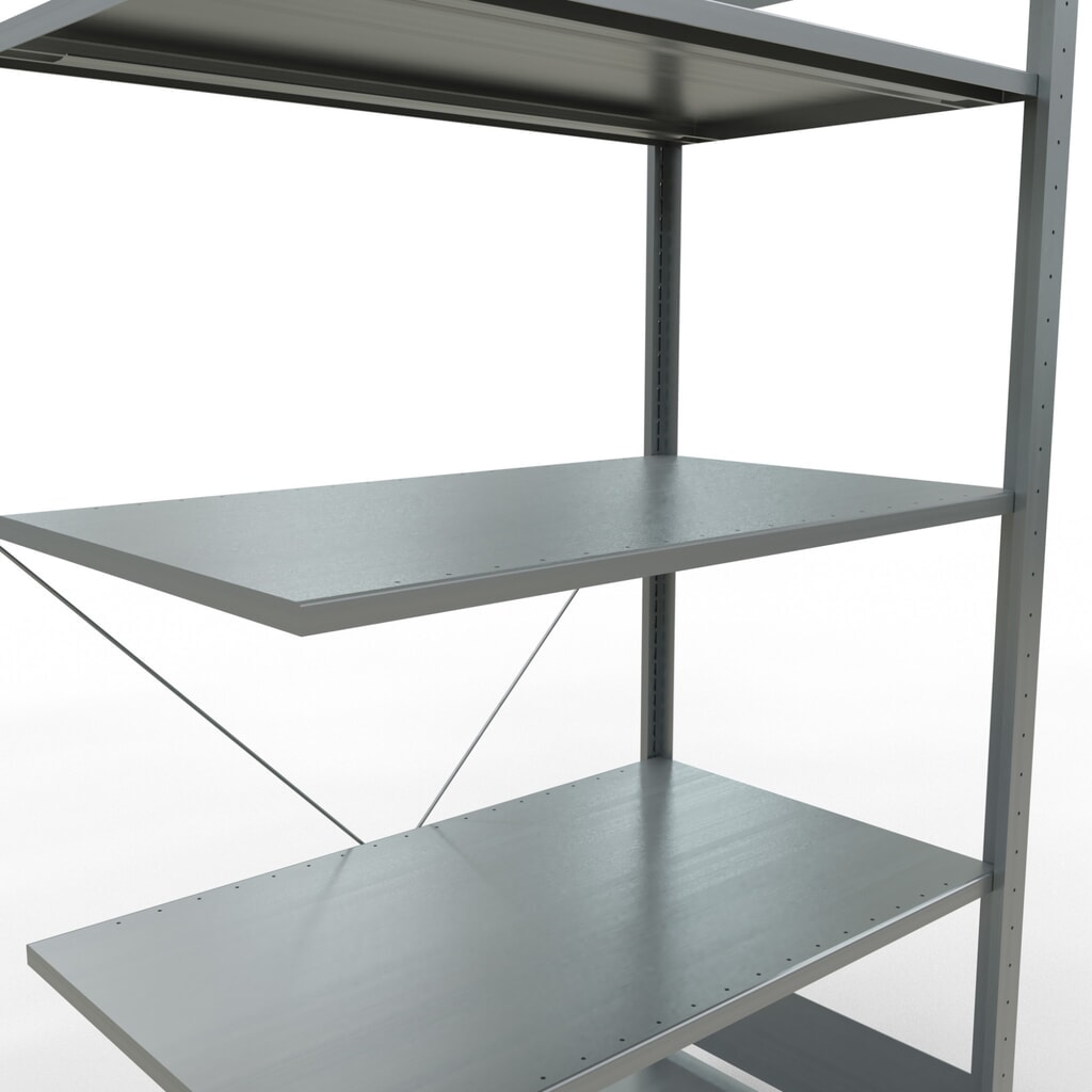 Rayonnage à tablettes SCHULTE, système enfichable, travée auxiliaire, CT 150 kg, galvanisé, H x l x P 2 000 x 1 000 x 600 mm N° de l'image du produit 5 : Rayonnage à tablettes SCHULTE, système enfichable, travée auxiliaire, CT 150 kg, galvanisé, H x l x P 2 000 x 1 000 x 600 mm