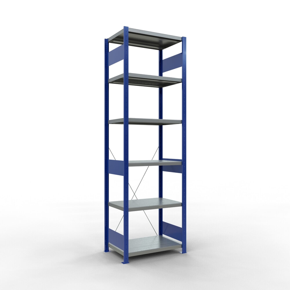 Illustration du produit: SCHULTE Rayonnage à tablettes, bleu gentiane / galvanisé, charge par tablette 250 kg, HxlxP 2 500 x 810 x 536 mm
