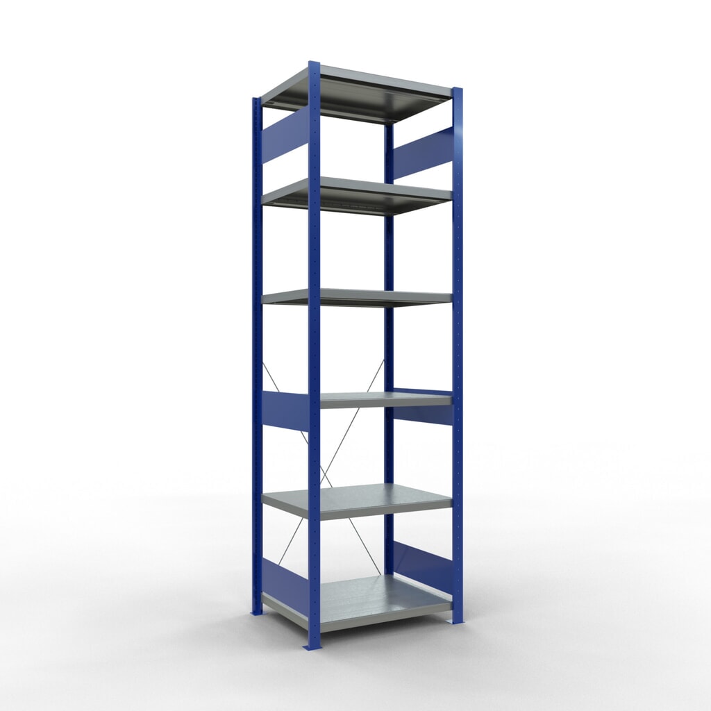Illustration du produit: SCHULTE Rayonnage à tablettes, bleu gentiane / galvanisé, charge par tablette 250 kg, HxlxP 2 500 x 810 x 636 mm