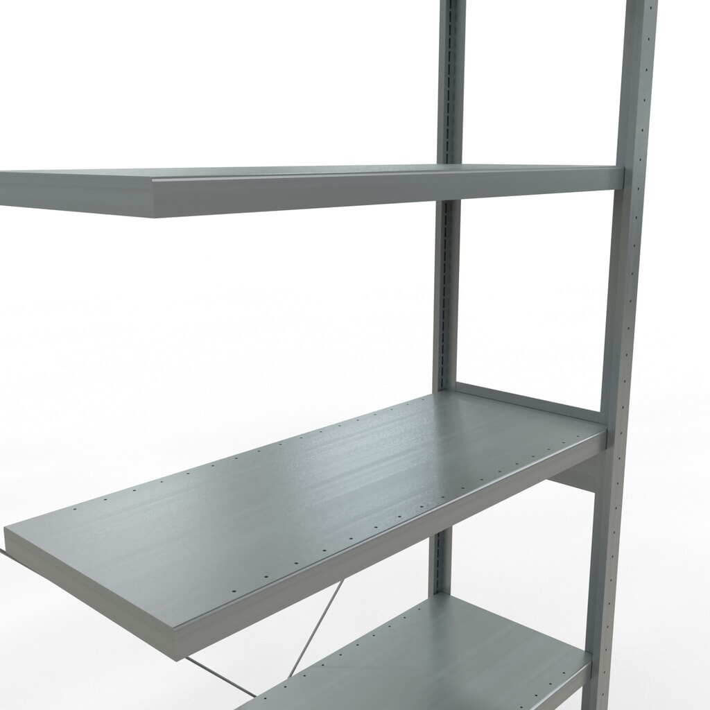 N° de l'image du produit 5 : Rayonnage à tablettes SCHULTE, montage par enfichage, travée auxiliaire, charge par tablette 330 kg, galvanisé, HxlxP 2 500 x 1000 x 400 mm