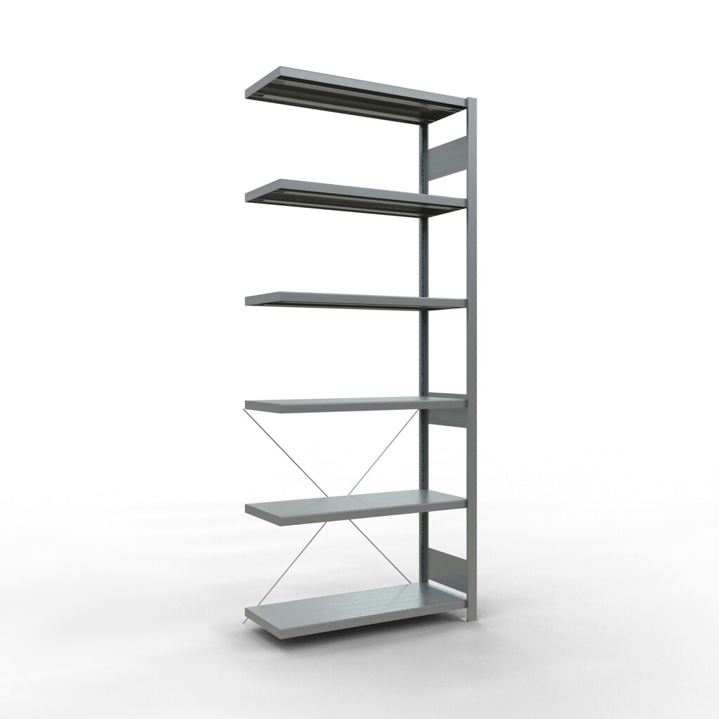 Illustration du produit: Rayonnage à tablettes SCHULTE, montage par enfichage, travée auxiliaire, charge par tablette 330 kg, galvanisé, HxlxP 2 500 x 1000 x 400 mm