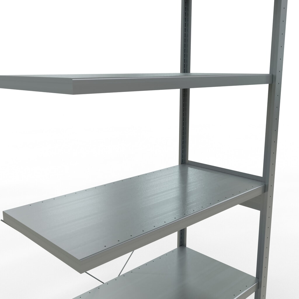 N° de l'image du produit 5 : Rayonnage à tablettes SCHULTE, système à emboîter, travée auxiliaire, charge par tablette 330 kg, galvanisé, H x l x P 2 500 x 1 000 x 500 mm