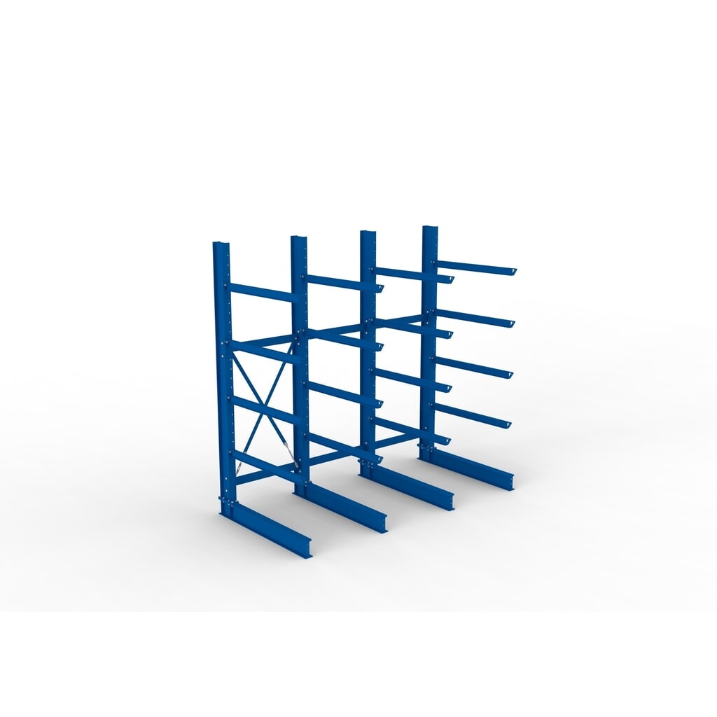 Kit complet de rayonnage cantilever pour charges lourdes META, unilatéral, capacité de charge par bras 400 kg, H x l x P 3 000 x 3 090 x 1 585 mm, 4 montants N° de l'image du produit 2 : Kit complet de rayonnage cantilever pour charges lourdes META, unilatéral, capacité de charge par bras 400 kg, H x l x P 3 000 x 3 090 x 1 585 mm, 4 montants