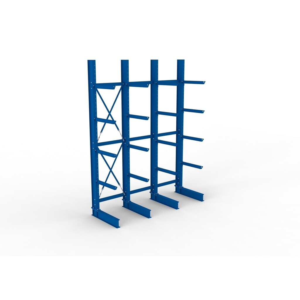 Kit complet de rayonnage cantilever pour charges lourdes META, unilatéral, capacité de charge par bras 630 kg, H x l x P 4 000 x 3 100 x 1 155 mm, 4 montants N° de l'image du produit 2 : Kit complet de rayonnage cantilever pour charges lourdes META, unilatéral, capacité de charge par bras 630 kg, H x l x P 4 000 x 3 100 x 1 155 mm, 4 montants
