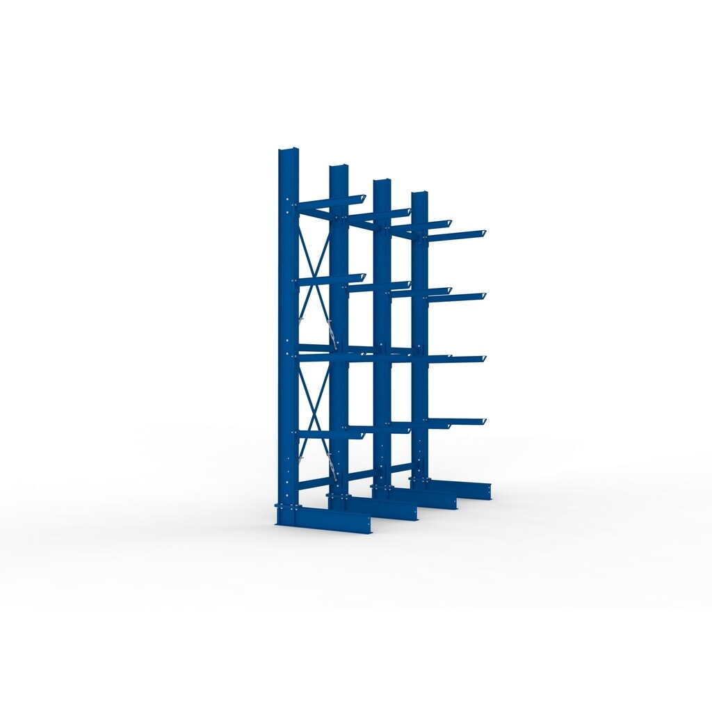 Kit complet de rayonnage cantilever pour charges lourdes META, unilatéral, capacité de charge par bras 630 kg, H x l x P 4 000 x 3 100 x 1 155 mm, 4 montants N° de l'image du produit 4 : Kit complet de rayonnage cantilever pour charges lourdes META, unilatéral, capacité de charge par bras 630 kg, H x l x P 4 000 x 3 100 x 1 155 mm, 4 montants