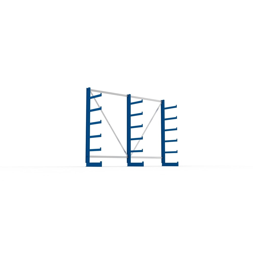 N° de l'image du produit 3 : Kit complet de rayonnage cantilever META, unilatéral, capacité de charge par bras 200 kg, H x l x P 2 000 x 2 755 x 630 mm, 3 montants