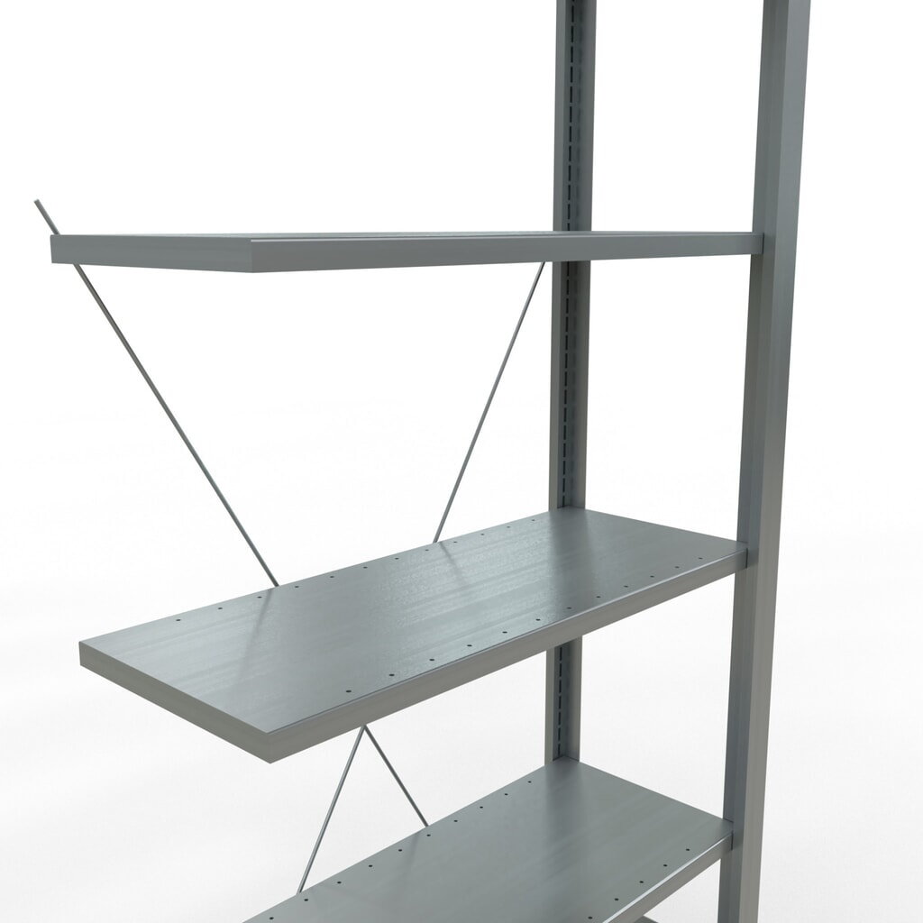 Rayonnage de bureau SCHULTE travée auxiliaire, utilisable d’un seul coté, sans barres de butée, CT 85 kg, HxlxP 2 000 x 750 x 300 mm N° de l'image du produit 4 : Rayonnage de bureau SCHULTE travée auxiliaire, utilisable d’un seul coté, sans barres de butée, CT 85 kg, HxlxP 2 000 x 750 x 300 mm