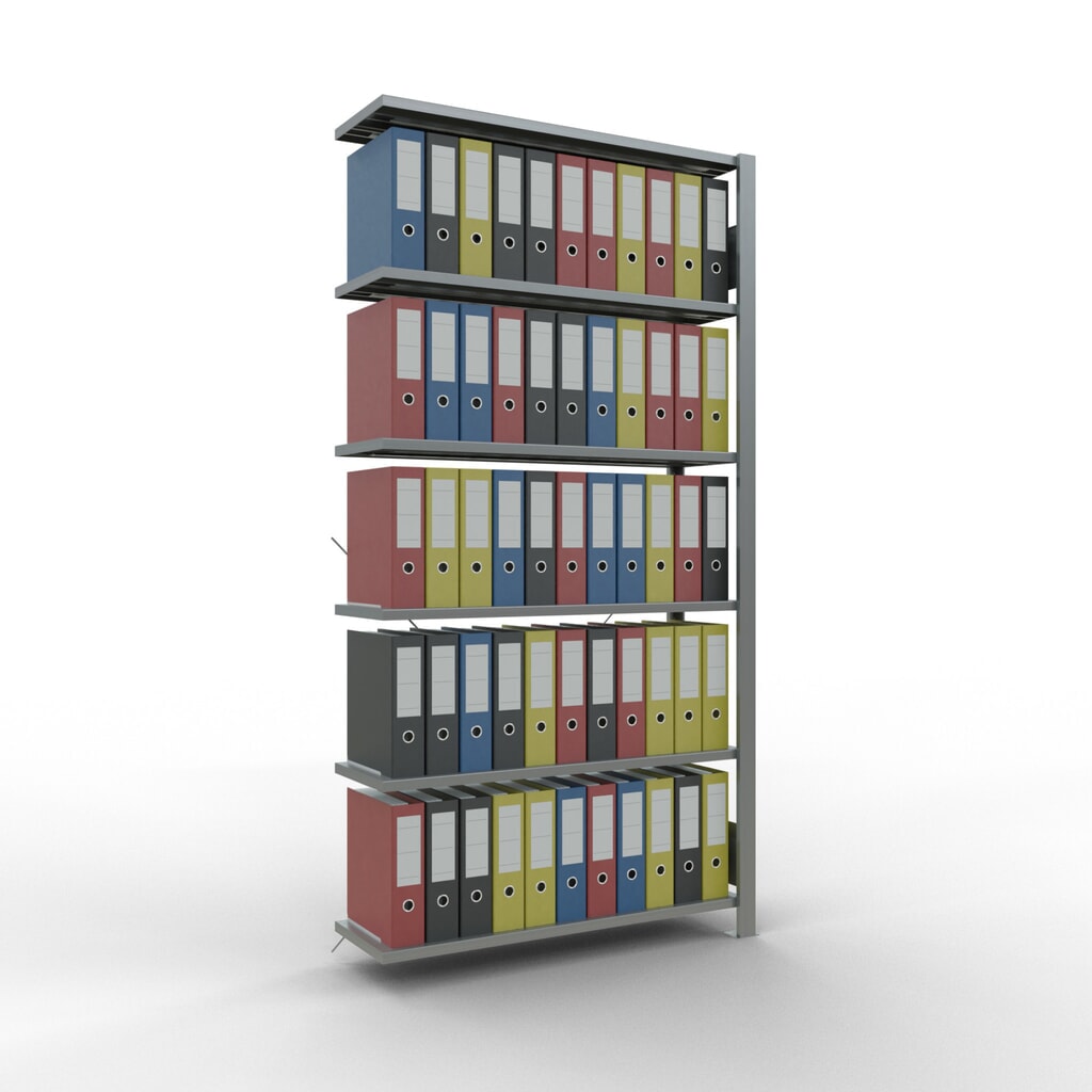 Rayonnage de bureau SCHULTE travée auxiliaire, utilisable d’un seul côté, sans barres de butée, CT 85 kg, HxlxP 2 000 x 1 000 x 300 mm N° de l'image du produit 2 : Rayonnage de bureau SCHULTE travée auxiliaire, utilisable d’un seul côté, sans barres de butée, CT 85 kg, HxlxP 2 000 x 1 000 x 300 mm