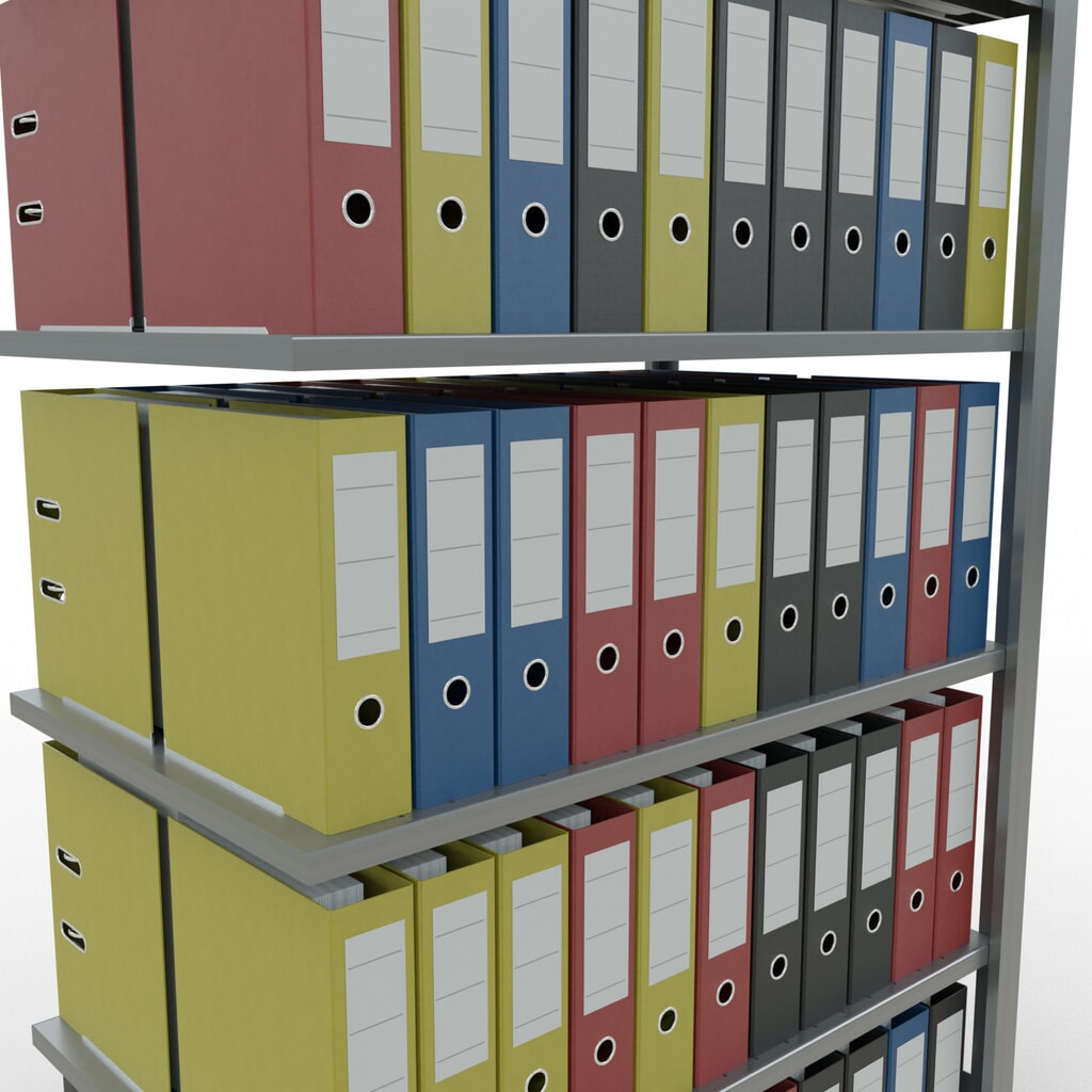 N° de l'image du produit 4 : Rayonnage de bureau SCHULTE travée auxiliaire, utilisable des deux côtés, sans butées centrales, CT 150 kg, HxlxP 2 000 x 1 000 x 600 mm