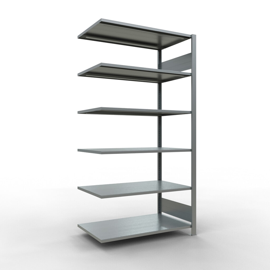 Rayonnage de bureau SCHULTE travée auxiliaire, utilisable des deux côtés, sans butées centrales, CT 150 kg, HxlxP 2 000 x 1 000 x 600 mm Illustration du produit: Rayonnage de bureau SCHULTE travée auxiliaire, utilisable des deux côtés, sans butées centrales, CT 150 kg, HxlxP 2 000 x 1 000 x 600 mm
