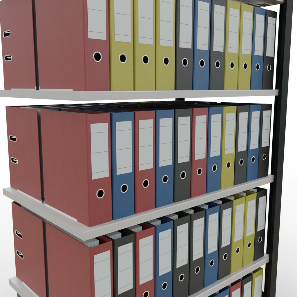 N° de l'image du produit 3 : Rayonnage de bureau SCHULTE travée auxiliaire, utilisable des deux côtés, sans butées centrales, CT 150 kg, noir, HxlxP 2 000 x 1 000 x 600 mm