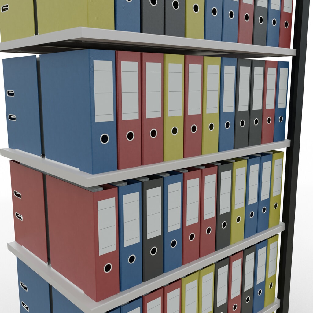 Rayonnage de bureau SCHULTE travée auxiliaire, utilisable des deux côtés, sans butées centrales, CT 150 kg, noir, HxlxP 2 300 x 1 000 x 600 mm N° de l'image du produit 3 : Rayonnage de bureau SCHULTE travée auxiliaire, utilisable des deux côtés, sans butées centrales, CT 150 kg, noir, HxlxP 2 300 x 1 000 x 600 mm