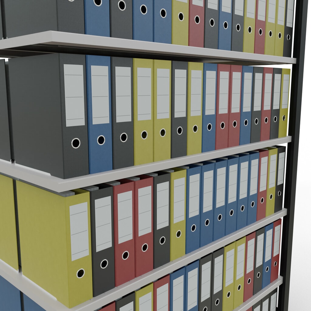 N° de l'image du produit 3 : Rayonnage de bureau SCHULTE travée auxiliaire, utilisable des deux côtés, sans butées centrales, CT 150 kg, noir, HxlxP 2 300 x 1 300 x 600 mm