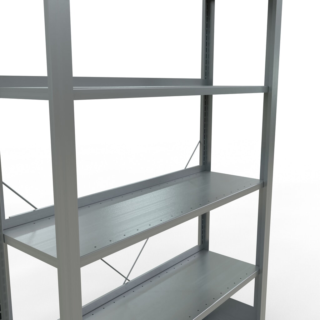 N° de l'image du produit 4 : Rayonnage de bureau SCHULTE travée de base, utilisable d’un seul côté, avec barres de butée, CT 85 kg, HxlxP 2 000 x 1 000 x 300 mm