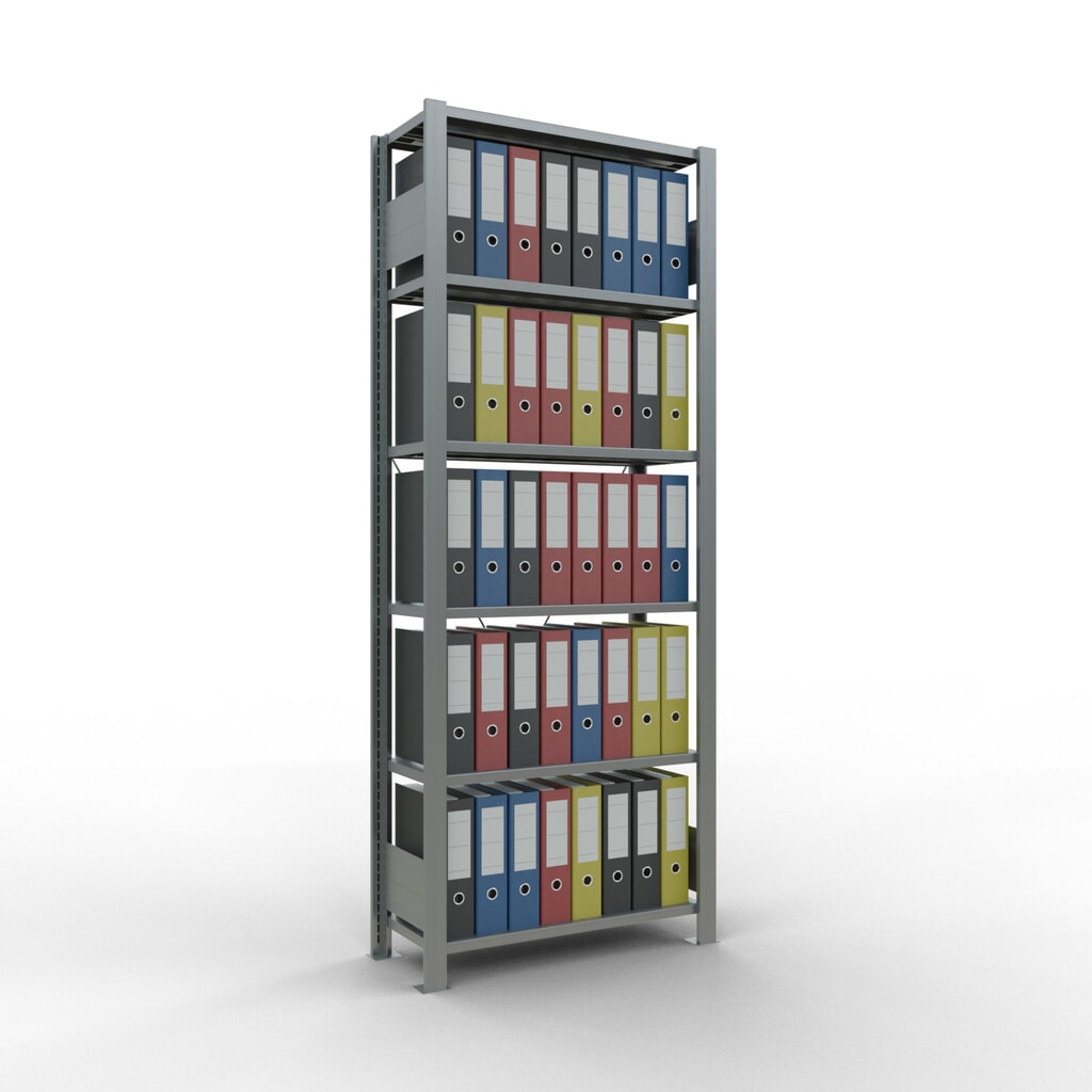 Rayonnage de bureau SCHULTE travée de base, utilisable d’un seul côté, sans barres de butée, CT 85 kg, HxlxP 2 000 x 750 x 300 mm N° de l'image du produit 2 : Rayonnage de bureau SCHULTE travée de base, utilisable d’un seul côté, sans barres de butée, CT 85 kg, HxlxP 2 000 x 750 x 300 mm