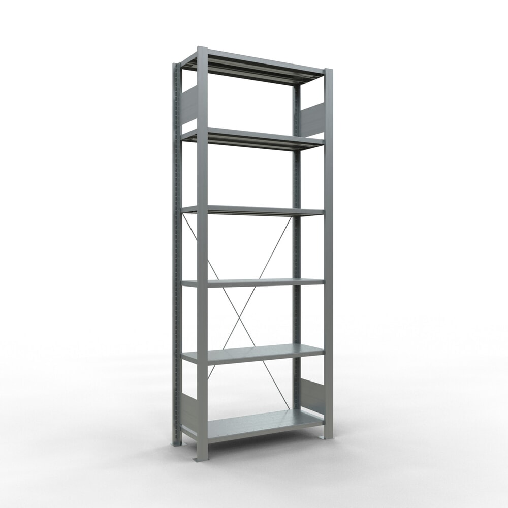 Illustration du produit: Rayonnage de bureau SCHULTE travée de base, utilisable d’un seul côté, sans barres de butée, CT 85 kg, HxlxP 2 000 x 750 x 300 mm