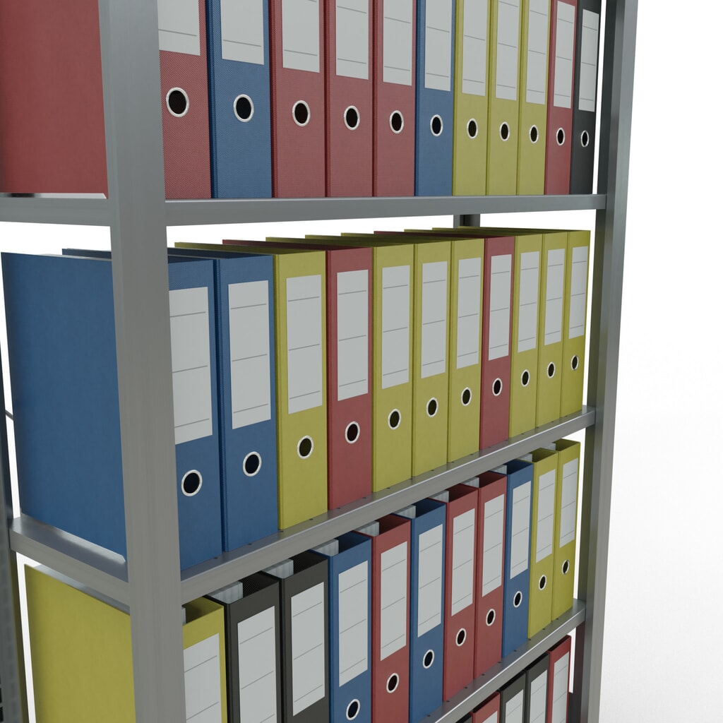 N° de l'image du produit 3 : Rayonnage de bureau SCHULTE travée de base, utilisable d’un seul côté, sans barres de butée, CT 85 kg, HxlxP 2 000 x 1 000 x 300 mm