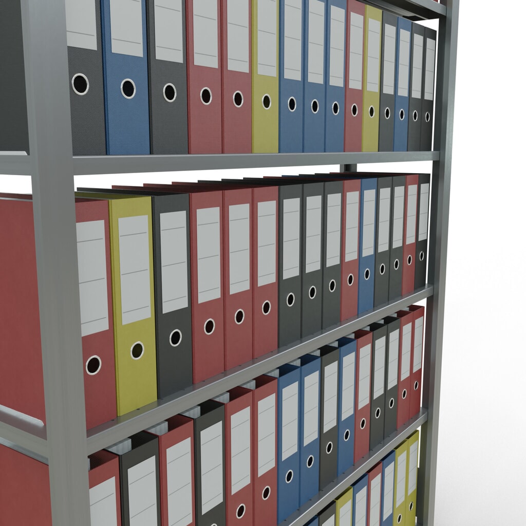 Rayonnage de bureau SCHULTE travée de base, utilisable d’un seul côté, sans barres de butée, CT 85 kg, HxlxP 2 000 x 1 300 x 300 mm N° de l'image du produit 3 : Rayonnage de bureau SCHULTE travée de base, utilisable d’un seul côté, sans barres de butée, CT 85 kg, HxlxP 2 000 x 1 300 x 300 mm