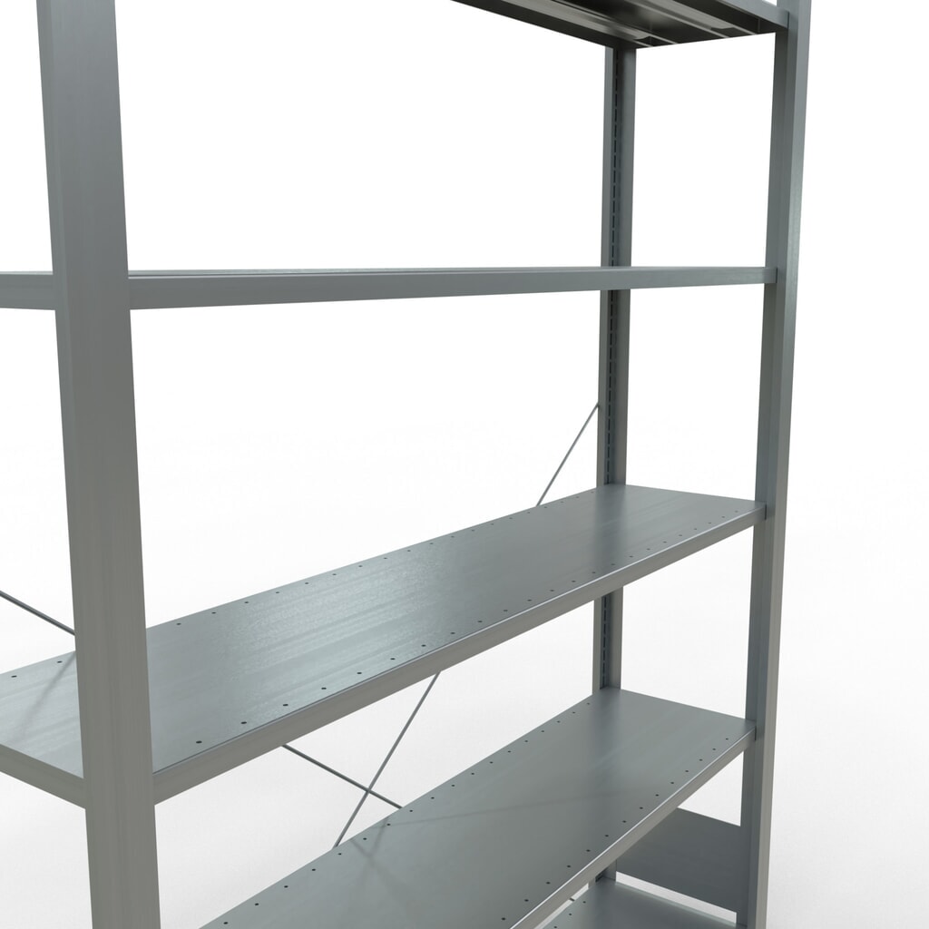 N° de l'image du produit 4 : Rayonnage de bureau SCHULTE travée de base, utilisable d’un seul côté, sans barres de butée, CT 85 kg, HxlxP 2 000 x 1 300 x 300 mm