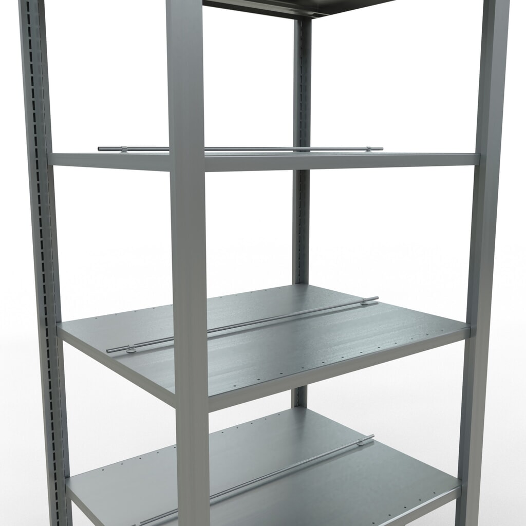 N° de l'image du produit 5 : Rayonnage de bureau SCHULTE travée de base, utilisable des deux côtés, avec butées centrales, CT 150 kg, HxlxP 2 000 x 750 x 600 mm