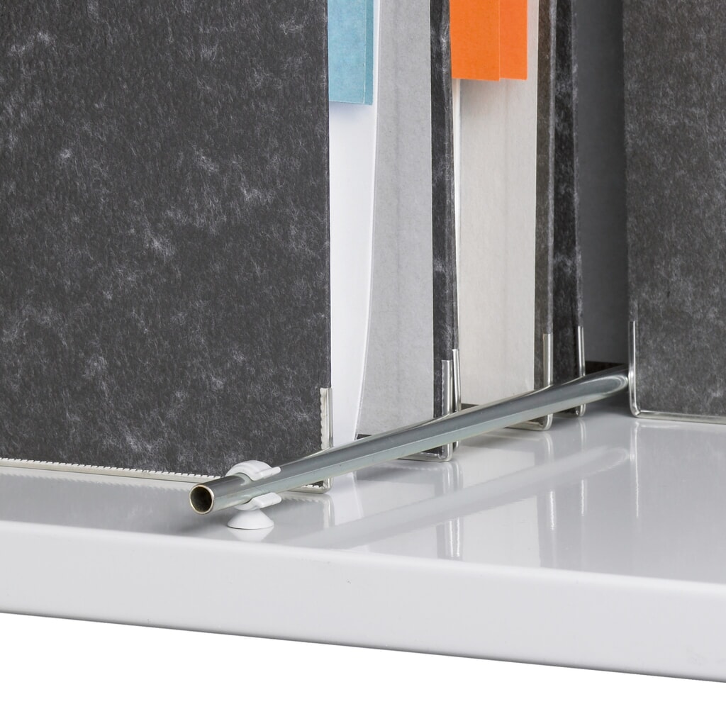Rayonnage de bureau SCHULTE travée de base, utilisable des deux côtés, avec butées centrales, CT 150 kg, HxlxP 2 500 x 1 300 x 600 mm N° de l'image du produit 3 : Rayonnage de bureau SCHULTE travée de base, utilisable des deux côtés, avec butées centrales, CT 150 kg, HxlxP 2 500 x 1 300 x 600 mm