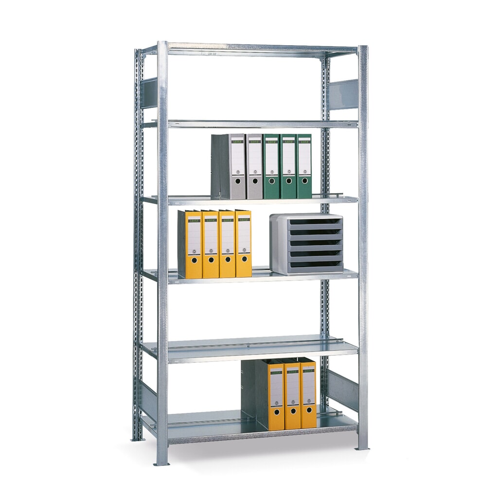 Illustration du produit: Rayonnage de bureau SCHULTE travée de base, utilisable des deux côtés, sans butées centrales, CT 150 kg, HxlxP 2 500 x 1 000 x 600 mm