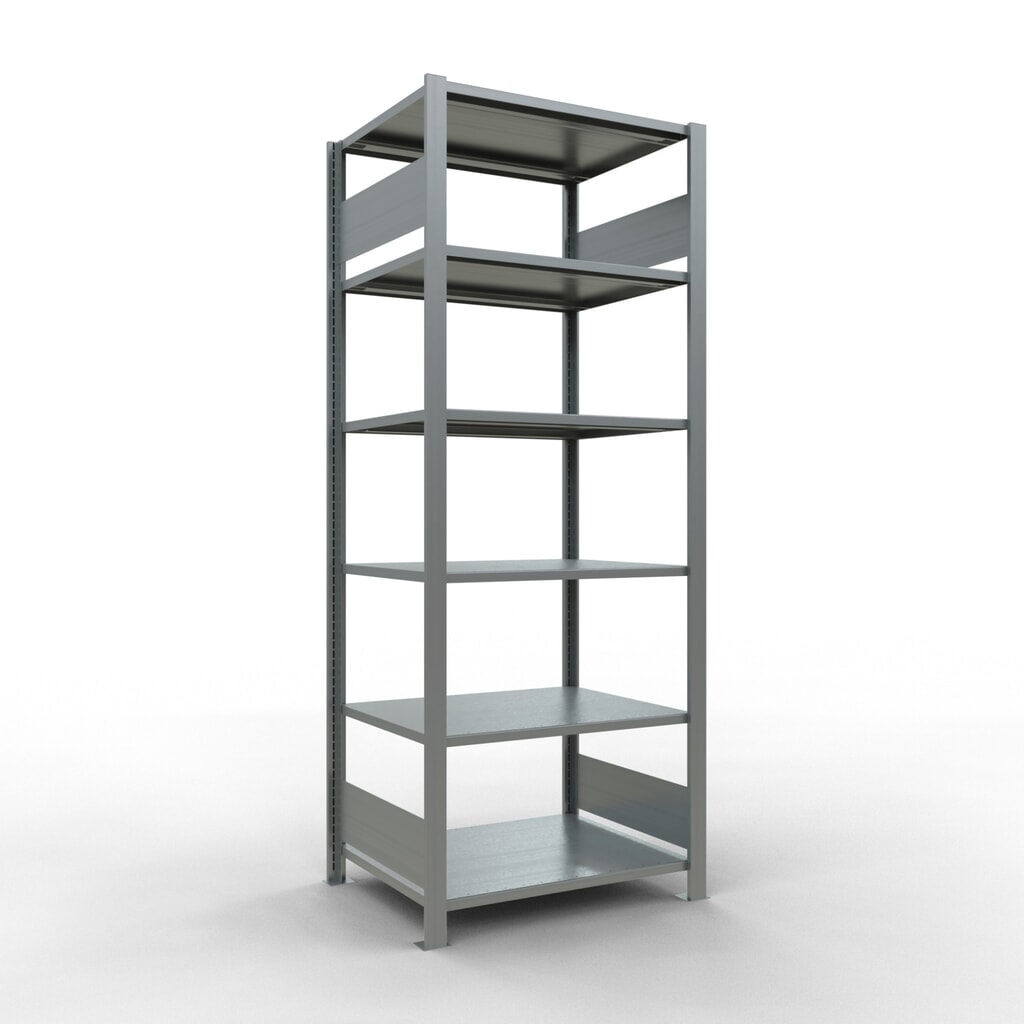 Illustration du produit: Rayonnage de bureau SCHULTE travée de base, utilisable des deux côtés, sans butées centrales, CT 150 kg, HxlxP 2 000 x 750 x 600 mm