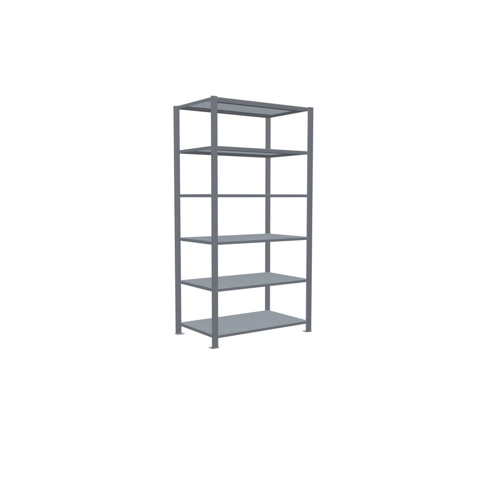 N° de l'image du produit 2 : Rayonnage de bureau SCHULTE travée de base, utilisable des deux côtés, sans butées centrales, CT 150 kg, HxlxP 2 000 x 1 000 x 600 mm