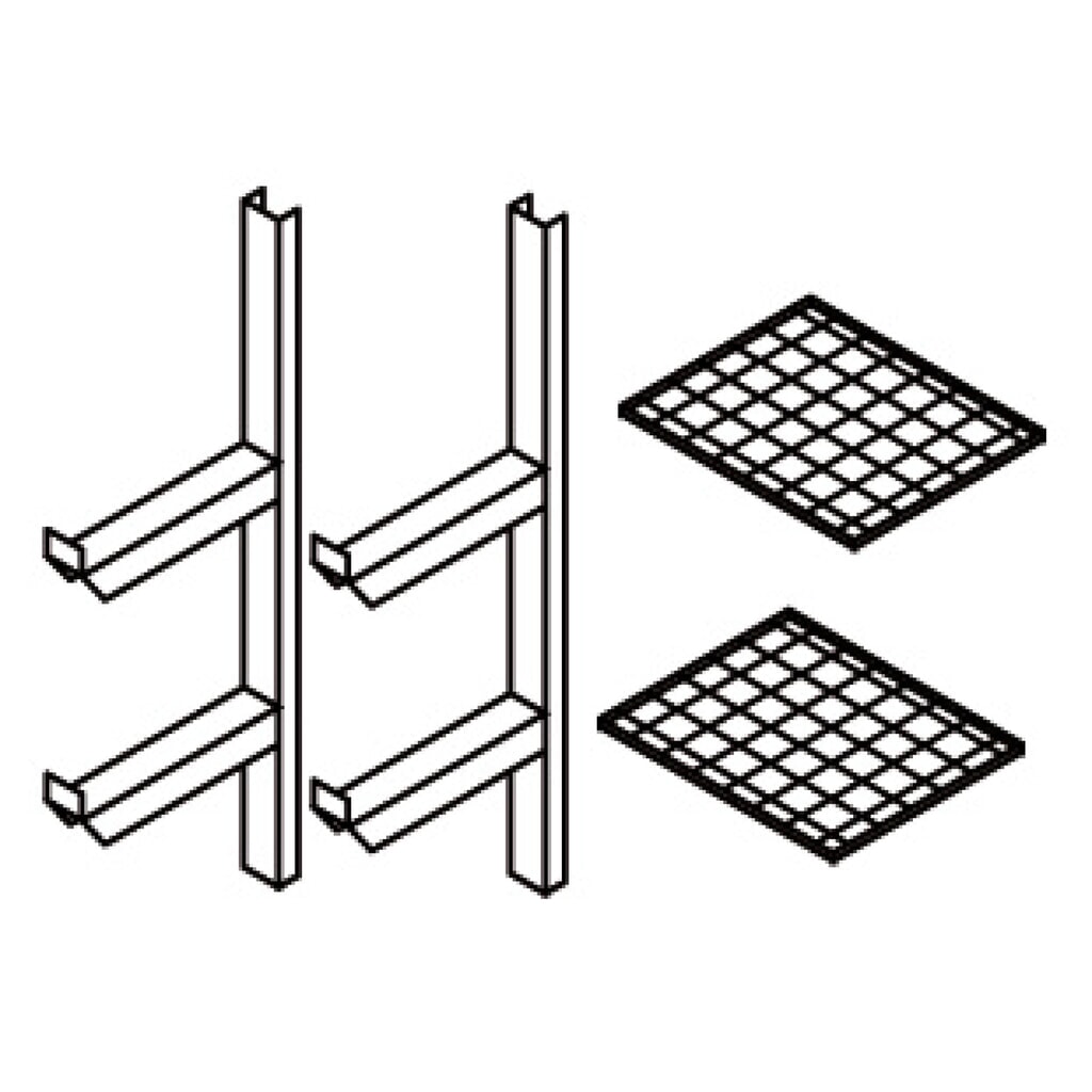 Illustration du produit: Rayonnage en caillebotis pour dépôt de produits dangereux, demi-largeur