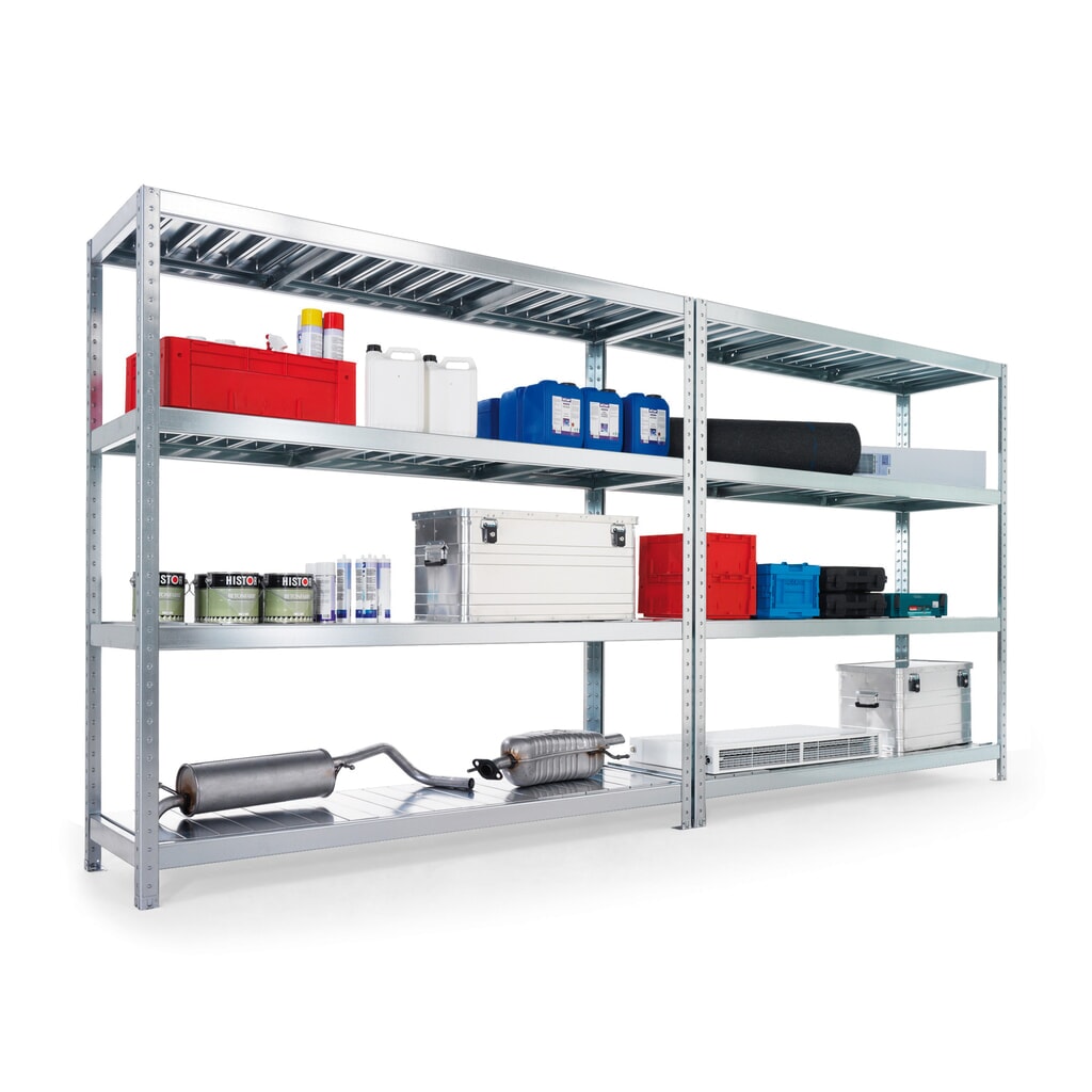 N° de l'image du produit 3 : Rayonnage grande portée META, avec panneaux en acier, capacité de charge 500 kg, H x l x P 1 970 x 1 700 x 600 mm