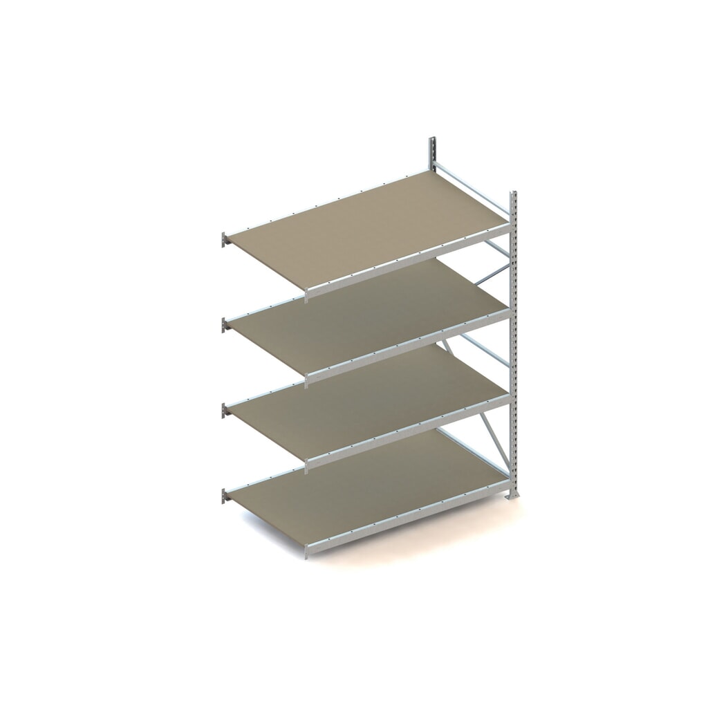 Illustration du produit: Rayonnage grande portée META, avec panneaux agglomérés, capacité de charge 600 kg, TA, H x l x P 2 500 x 1 800 x 1 050 mm