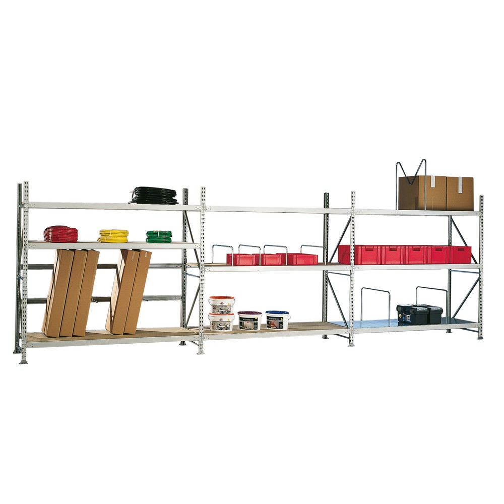N° de l'image du produit 4 : Rayonnage grande portée META, avec panneaux agglomérés, capacité de charge 600 kg, module de base, H x l x P 2 500 x 1 800 x 650 mm