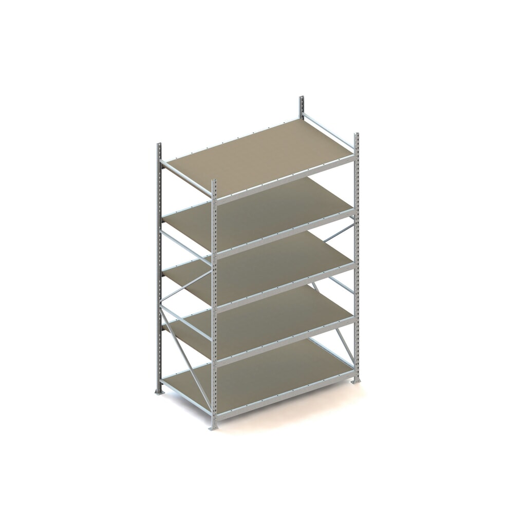 Illustration du produit: Rayonnage grande portée META, avec panneaux agglomérés, capacité de charge 600 kg, module de base, H x l x P 3 000 x 1 800 x 1 050 mm