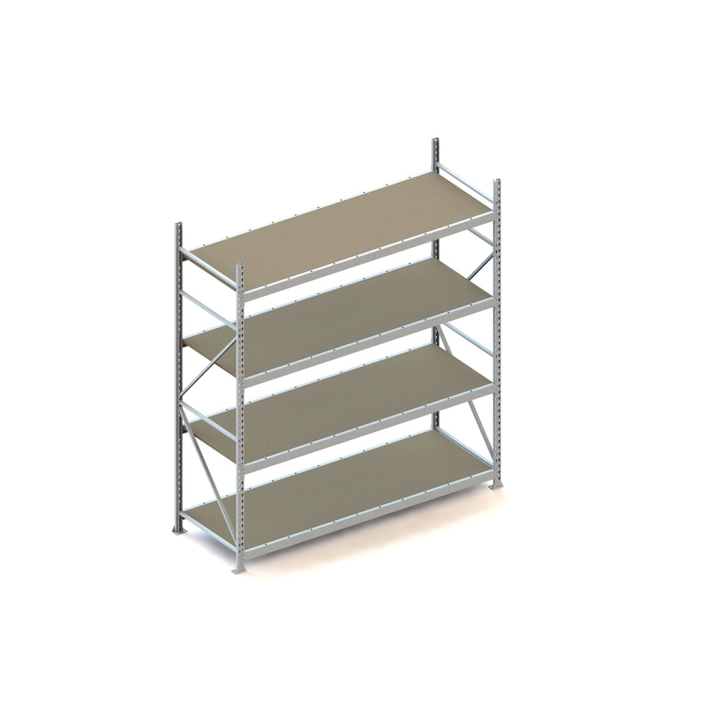 Rayonnage grande portée META, avec panneaux agglomérés, capacité de charge 600 kg, module de base, H x l x P 2 500 x 2 200 x 800 mm Illustration du produit: Rayonnage grande portée META, avec panneaux agglomérés, capacité de charge 600 kg, module de base, H x l x P 2 500 x 2 200 x 800 mm