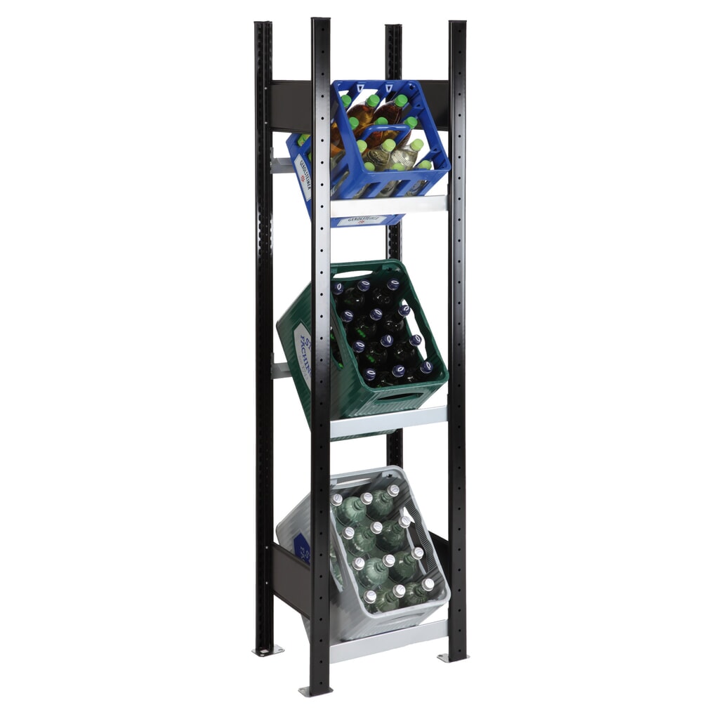 N° de l'image du produit 1 : Rayonnage pour cagettes à boissons SCHULTE, Hxl 1 800 x 400 mm