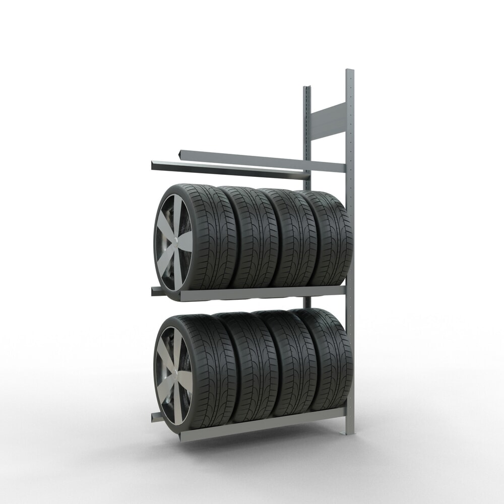N° de l'image du produit 2 : Rayonnage pour pneus SCHULTE, travée auxiliaire, HxlxP 2 000 x 1 000 x 400 mm