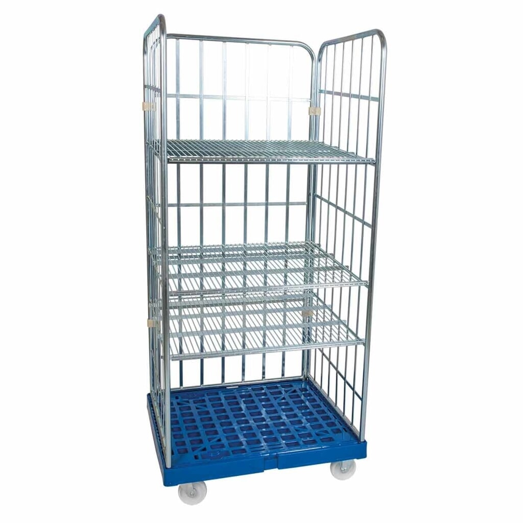 Rayonnage roulant, 3 côtés, 3 tablettes intermédiaires, plaque roulante en plastique, H x l x P 1 750 x 724 x 815, bleu gentiane Illustration du produit: Rayonnage roulant, 3 côtés, 3 tablettes intermédiaires, plaque roulante en plastique, H x l x P 1 750 x 724 x 815, bleu gentiane