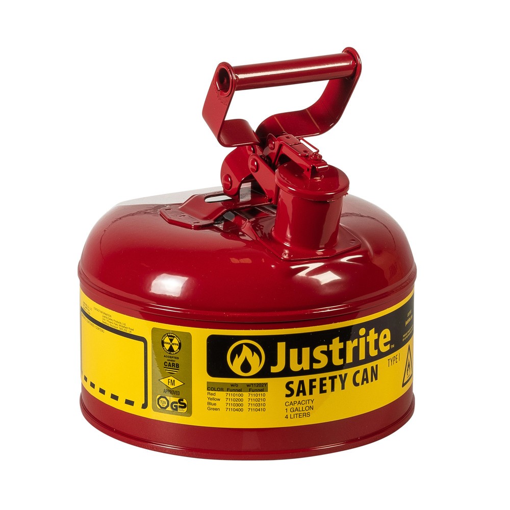 Illustration du produit: Récipient de sécurité Justrite type I, poignée pivotante, rouge, 4 litres