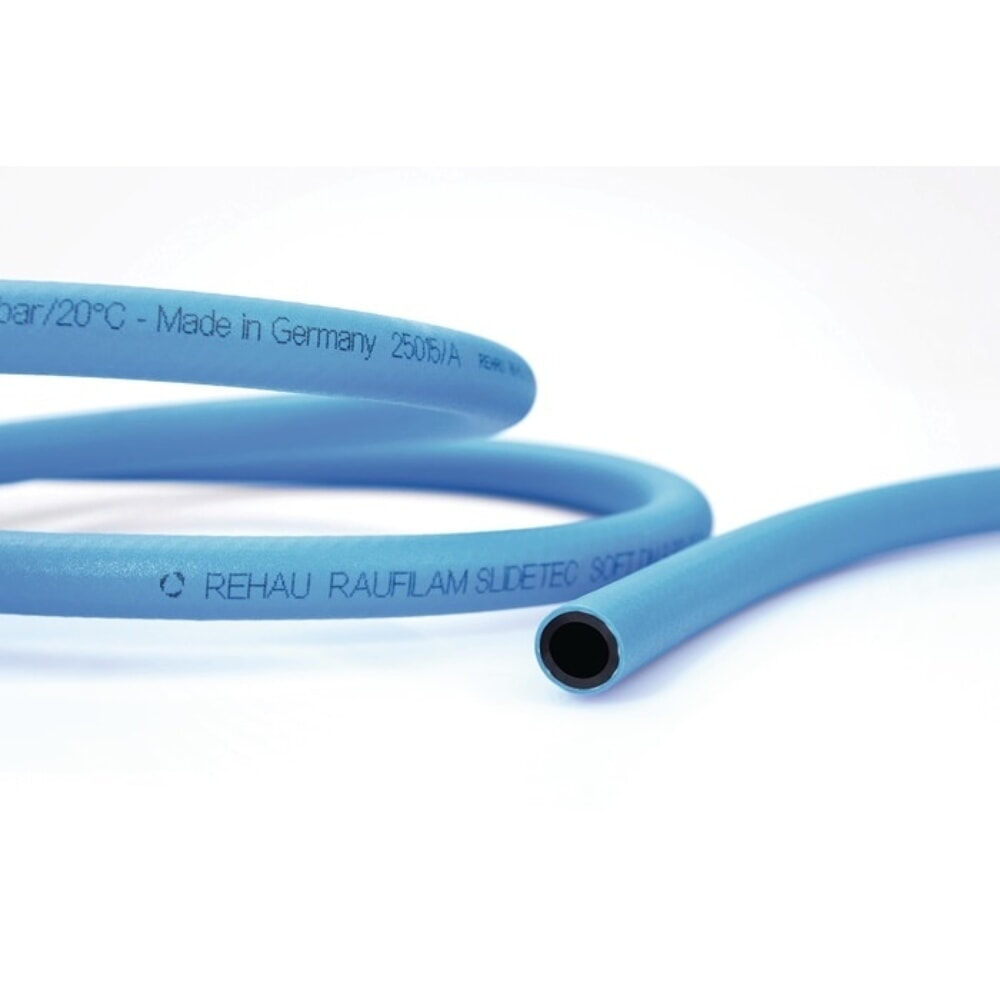 Illustration du produit: REHAU PVC Industrieschlauch Raufilam Slidetec soft, Länge 50 m blau, Innen-Ø 9 mm Außen-Ø 14,6 mm, Rolle