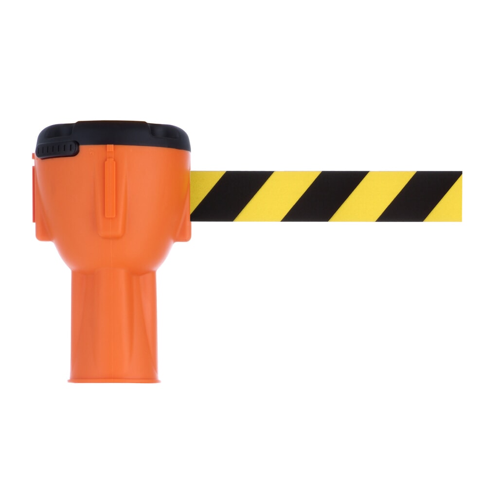 Réhausseur de cône de signalisation RS-GUIDESYSTEMS® SK 900, longueur 9 m, boîtier orange, sangle noir/jaune Illustration du produit: Réhausseur de cône de signalisation RS-GUIDESYSTEMS® SK 900, longueur 9 m, boîtier orange, sangle noir/jaune