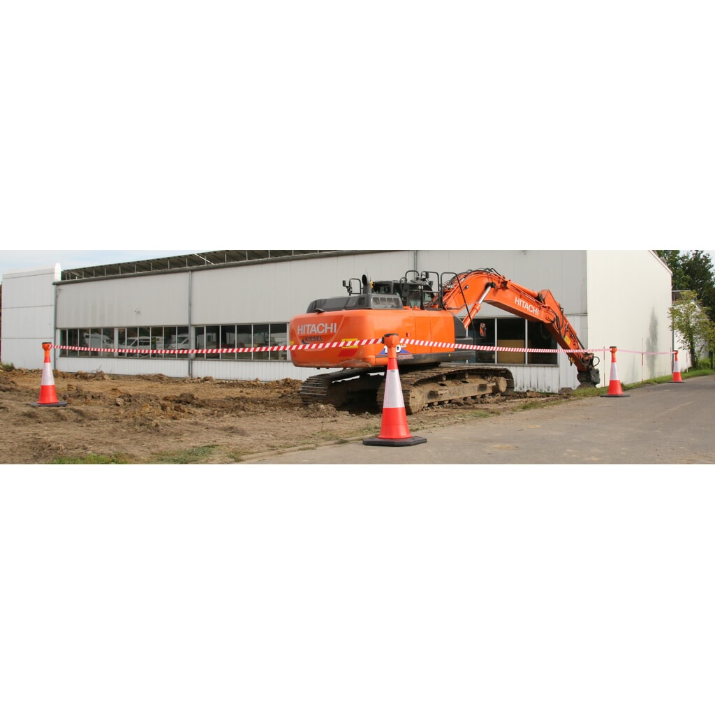 Réhausseur de cône de signalisation RS-GUIDESYSTEMS® SK 900, longueur 9 m, boîtier orange, sangle rouge/blanc N° de l'image du produit 3 : Réhausseur de cône de signalisation RS-GUIDESYSTEMS® SK 900, longueur 9 m, boîtier orange, sangle rouge/blanc