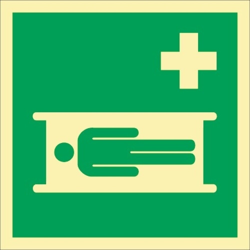 Illustration du produit: Rettungszeichen ASR A1.3/DIN EN ISO 7010/DIN 67510, Krankentrage, L148xB148 mm, Folie