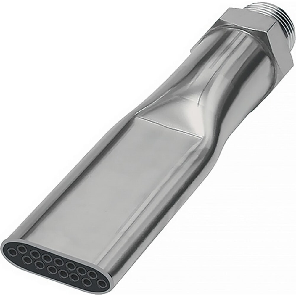 Illustration du produit: RIEGLER Flachdüse, Messing vernickelt Länge 100 mm, Außengewinde, Breite 21 mm