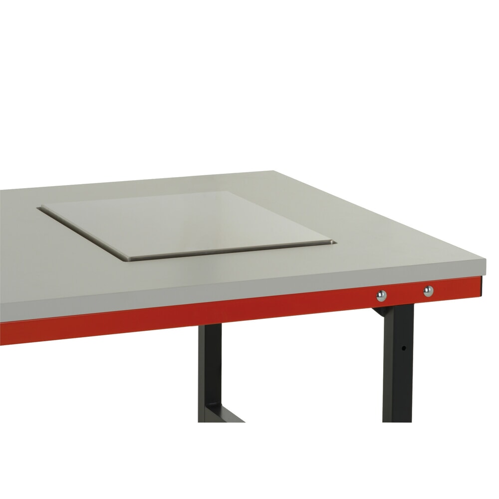 N° de l'image du produit 3 : Rocholz Table d’emballage SYSTEM 2000 réglable manuellement en hauteur avec balance jusqu’à 60 kg, non soumise à l’homologation métrologique, H x l x P 690-960 x 2 000 x 920 mm