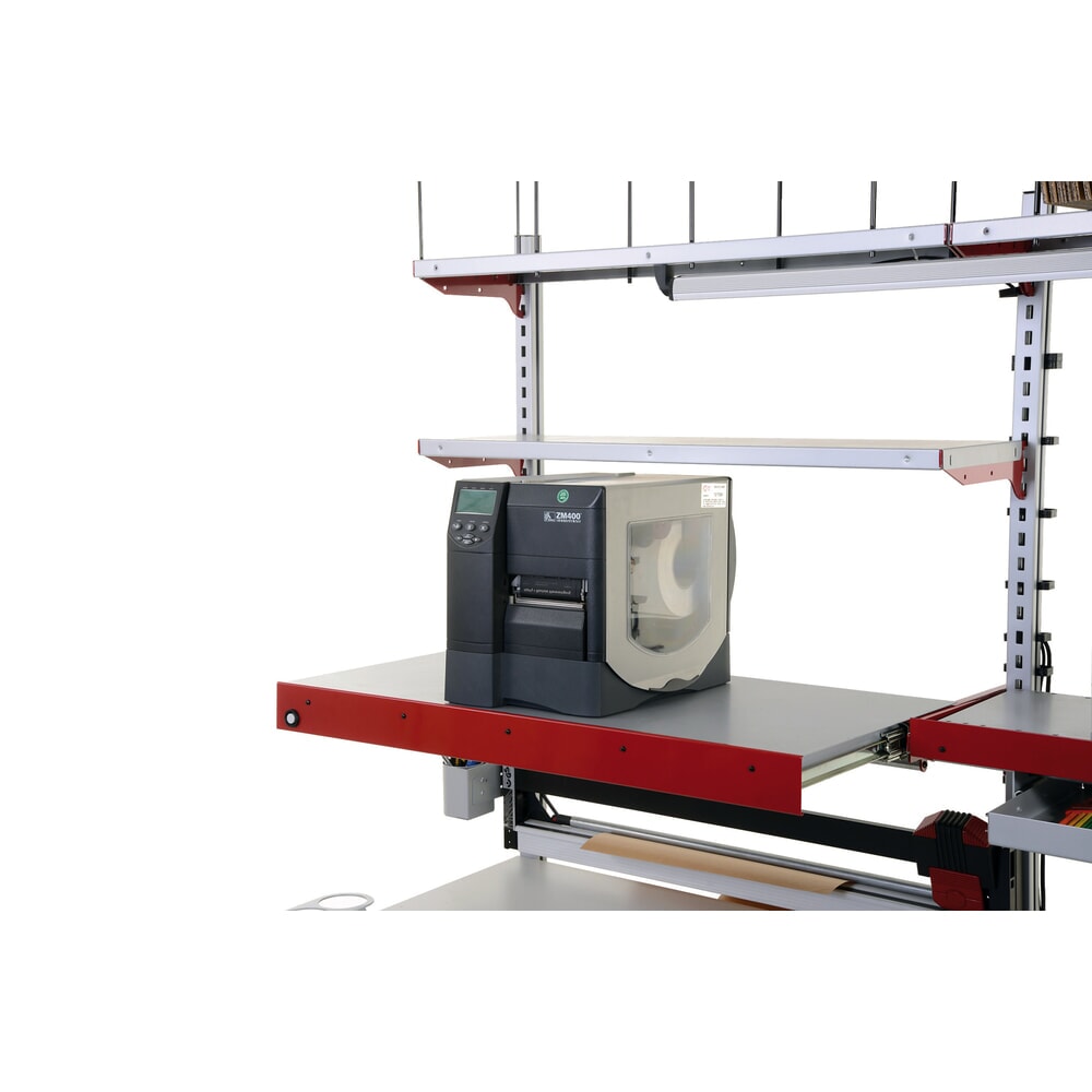 N° de l'image du produit 9 : Rocholz table d’emballage FLEX Premium réglable en hauteur électriquement, équipement complet, H x l x P 720-1 120 x 2 000 x 800 mm