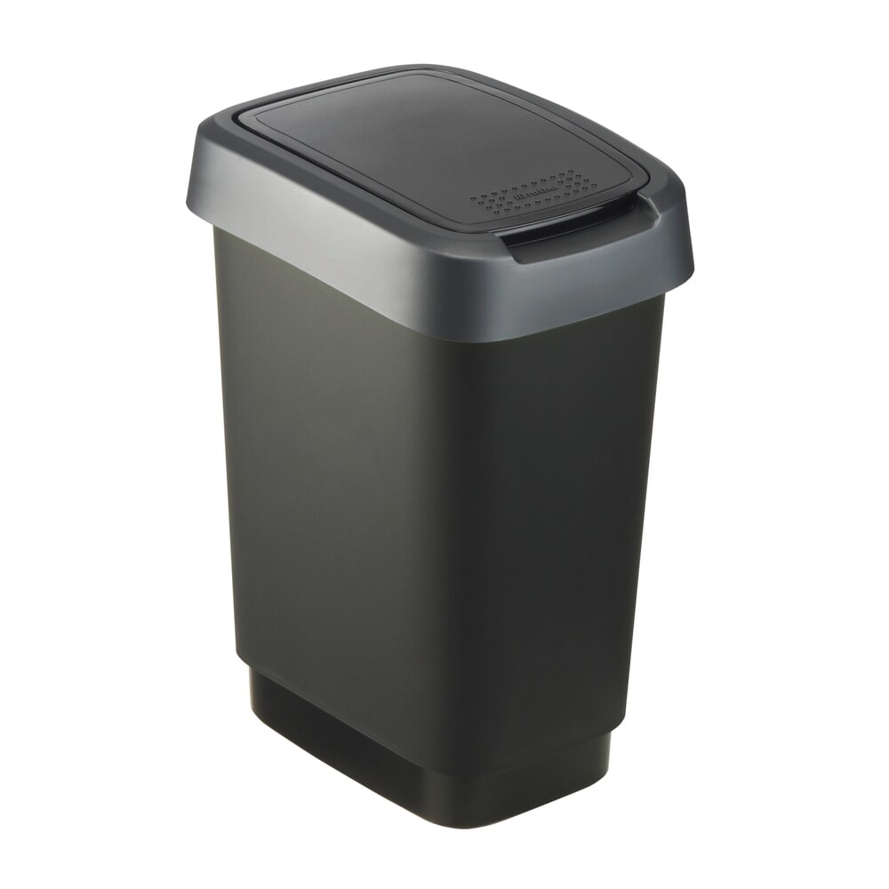 Illustration du produit: rothopro® Twist Poubelle 10 litres Noir/argenté foncé