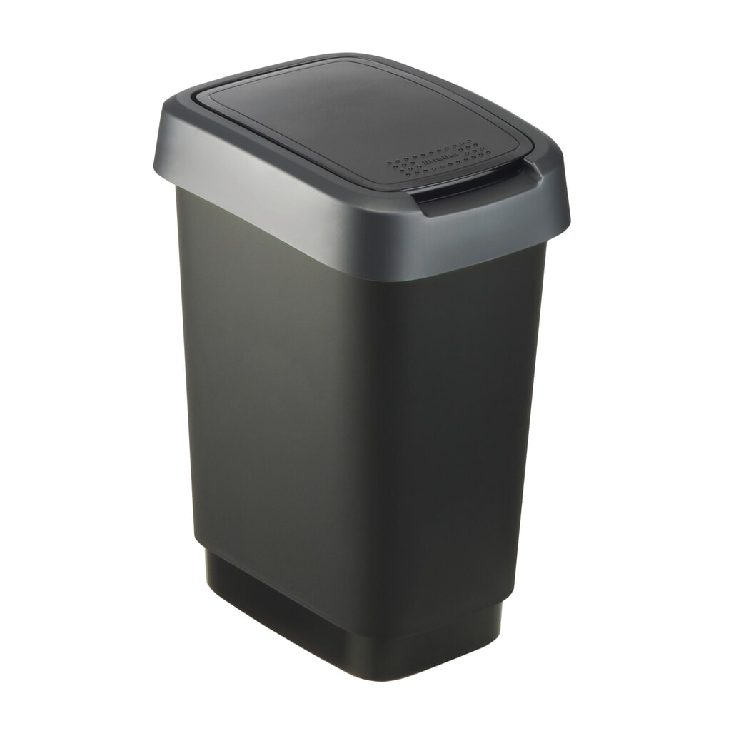 Illustration du produit: rothopro® Twist Poubelle 10 litres Noir/argenté foncé